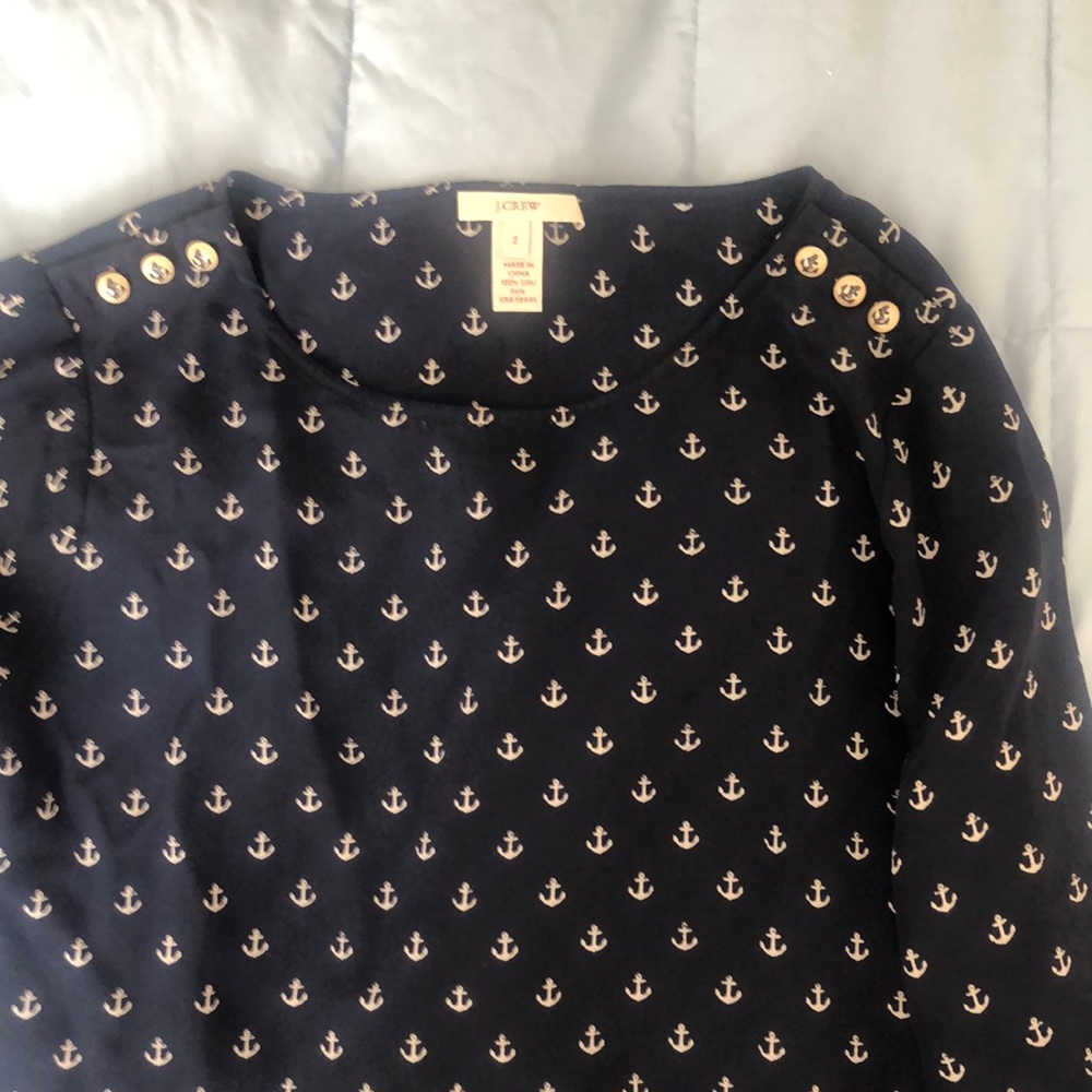 Jcrew 100% silk size 2 anchor blouse